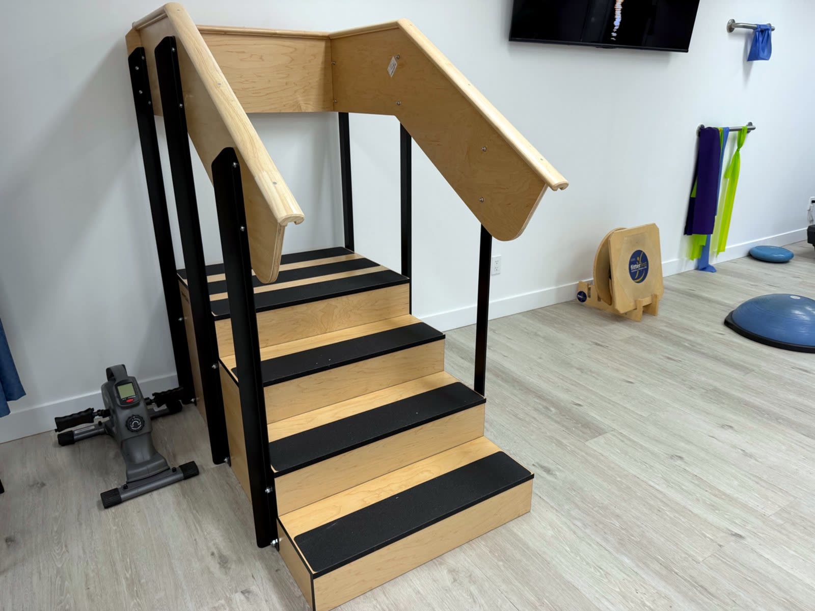 Training stairs in the rehabilitation gym, Côte Saint-Luc clinic